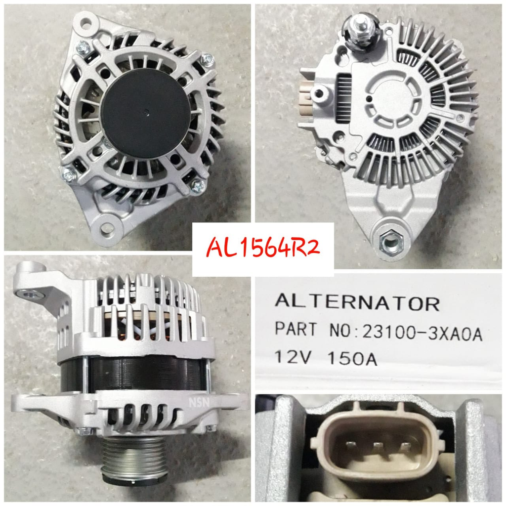 AL1564R2-NSSN URVN 12V 150A 3P CLUTCH PUL. LHE ALTERNATOR
