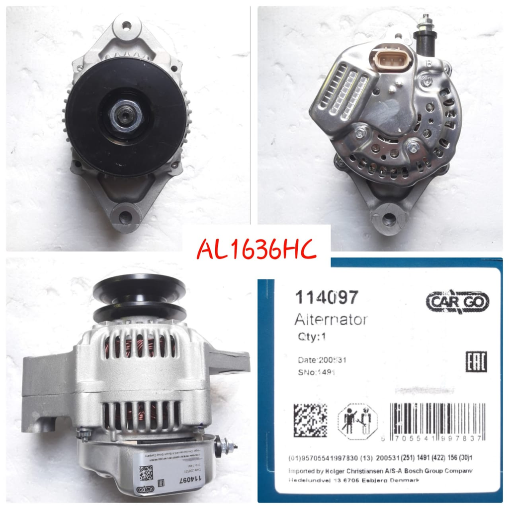 AL1636HC-ND 12V 60A 3P STR LONG U/BOLT (L IG P)ALTERNATOR