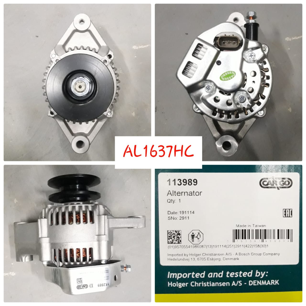 AL1637HC-ND 12V 50A 3P STR LONG U/BOLT ALTERNATOR