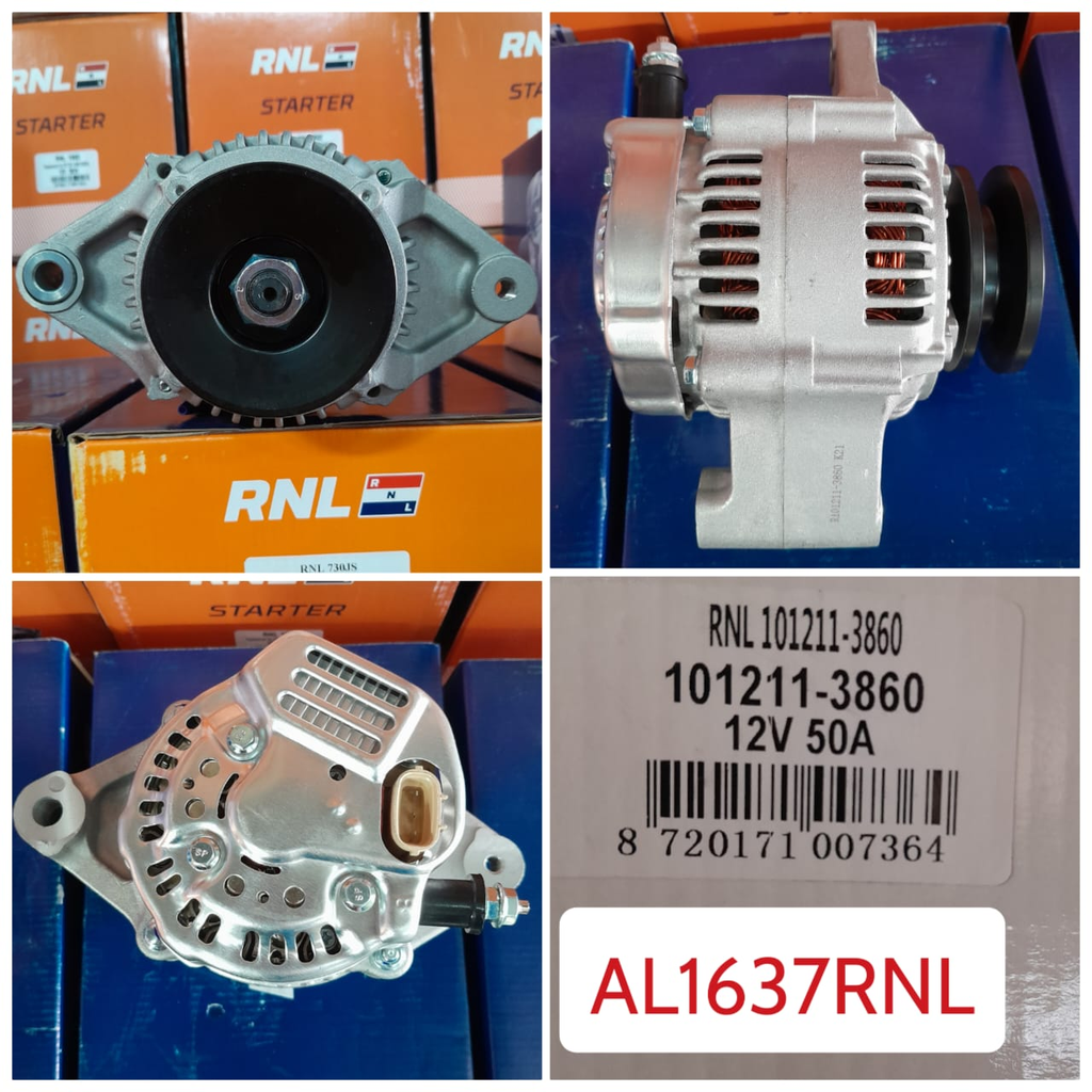 AL1637RNL-ND 12V 50A 3P STR LONG U/BOLT ALTERNATOR