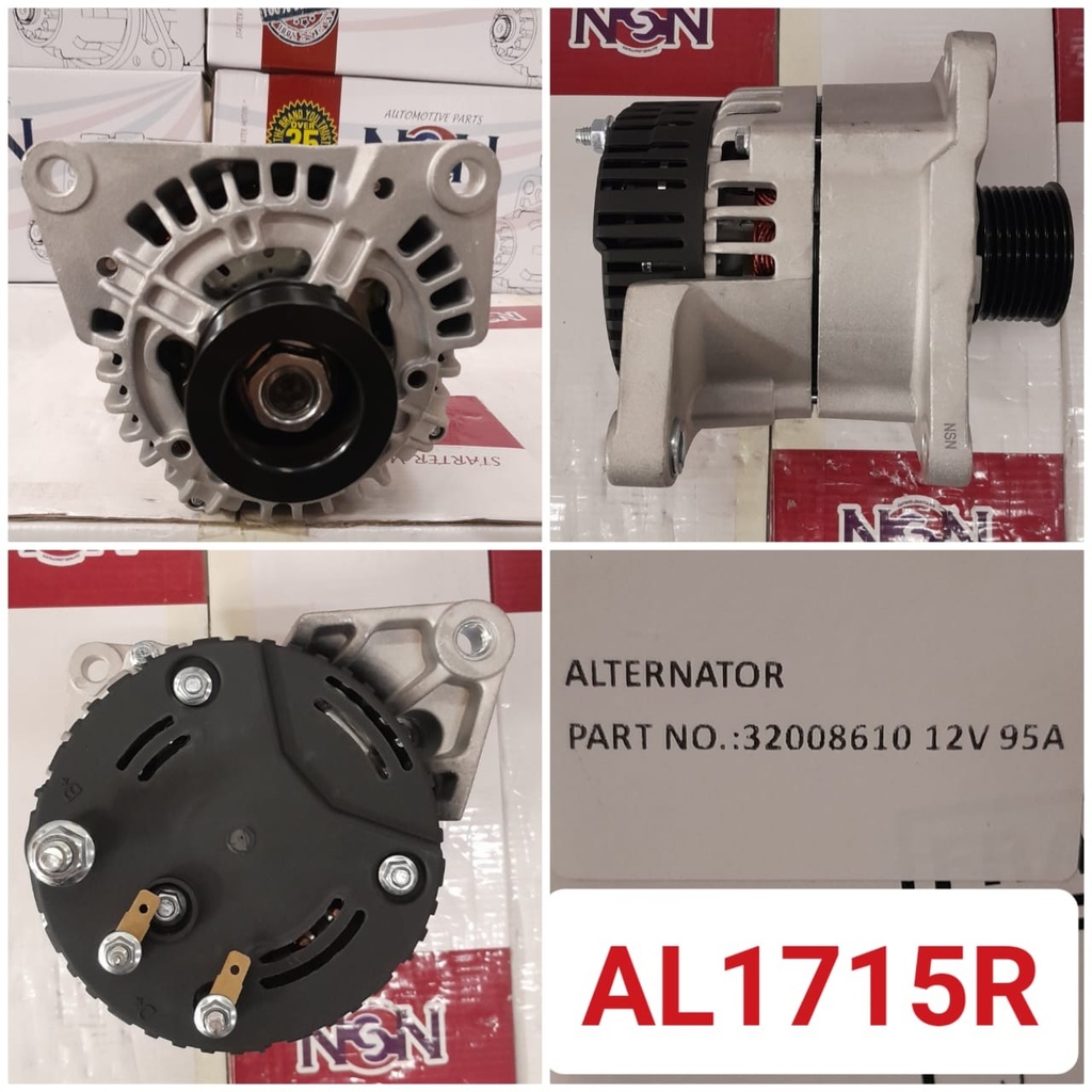AL1715R   - PERKIN JCB 3CX N/M 12V 95A ALTERNATOR