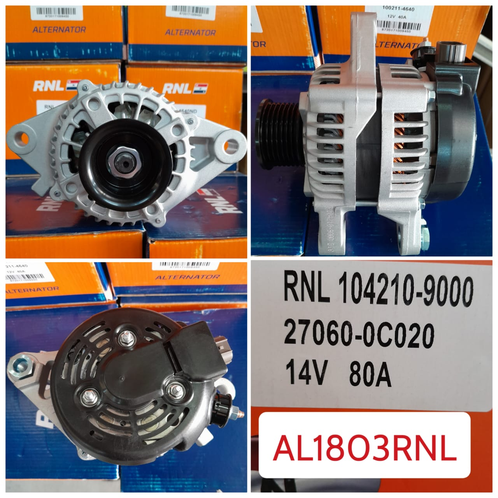 AL1803RNL-TOYOTA HIACE 12V 90A 2TR-FE ALTERNATOR 
