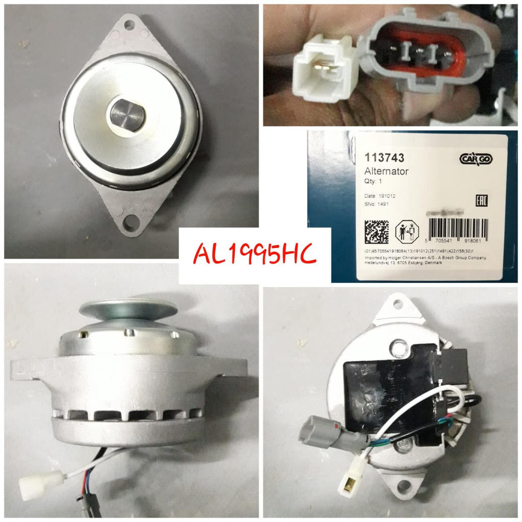 AL1995HC-YANMAR 12V 20A STR EAR MAG 3W ALTERNATOR