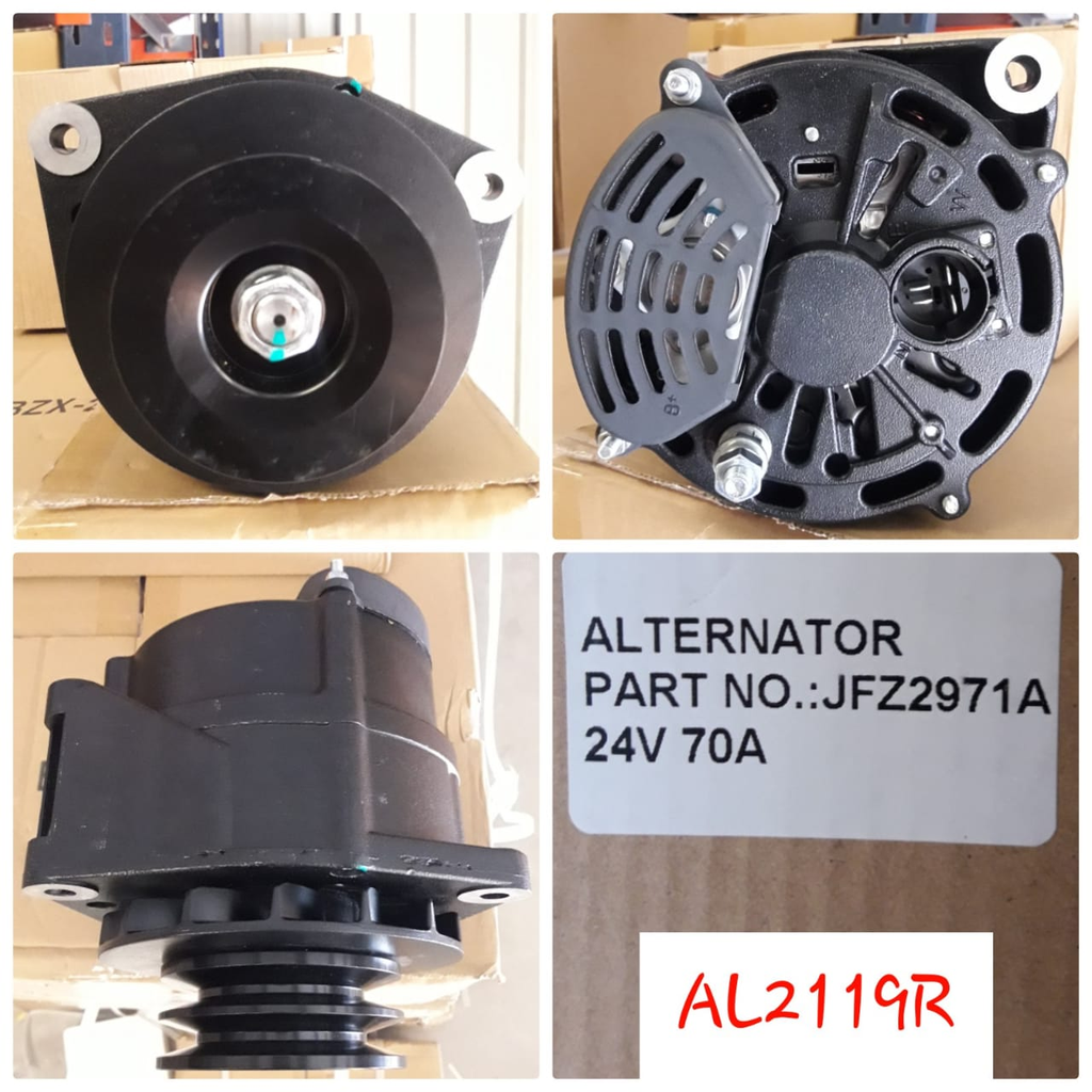 AL2119R-CNA BLACK 24V/75A DUETZ/MER TYPE ROUND ALTERNATOR