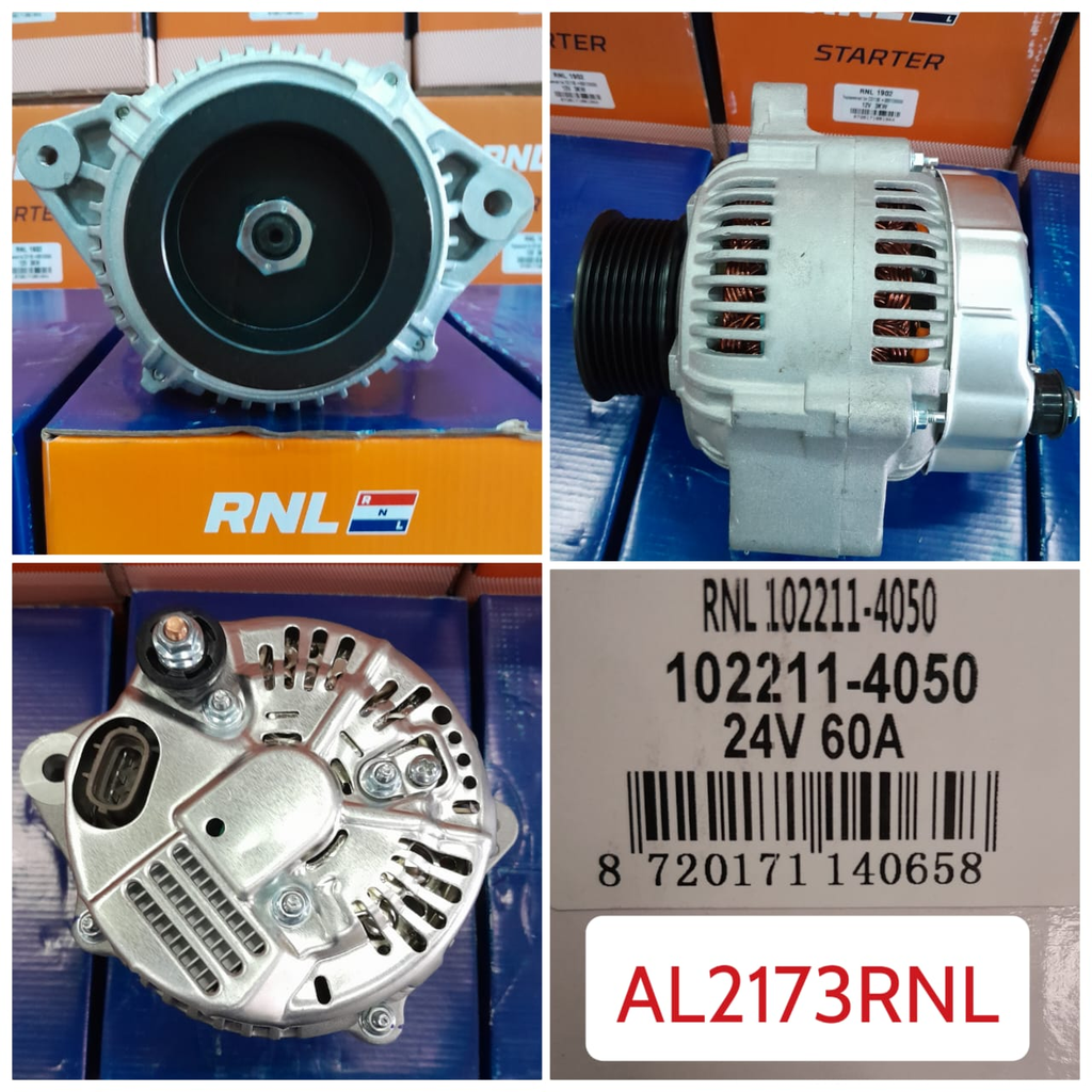 AL2173RNL-KOMATSU FORKLIFT 24V 60A ND 8PK 3P RHE ALTERNATOR