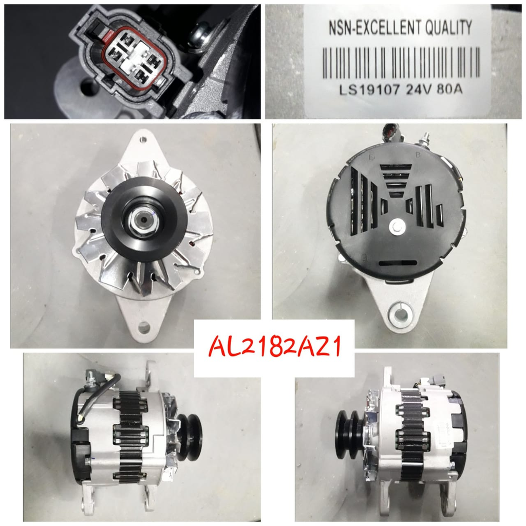 AL2182AZ1-HINO J08C 24V 80A 4P GREY GRIP ALTERNATOR