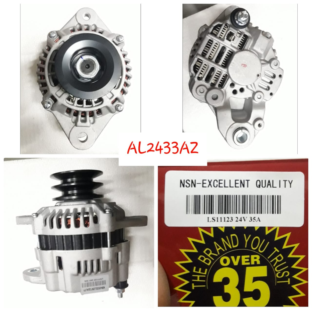 AL2433AZ   - MITS 4D33 N/M 24V 35A ALTERNATOR