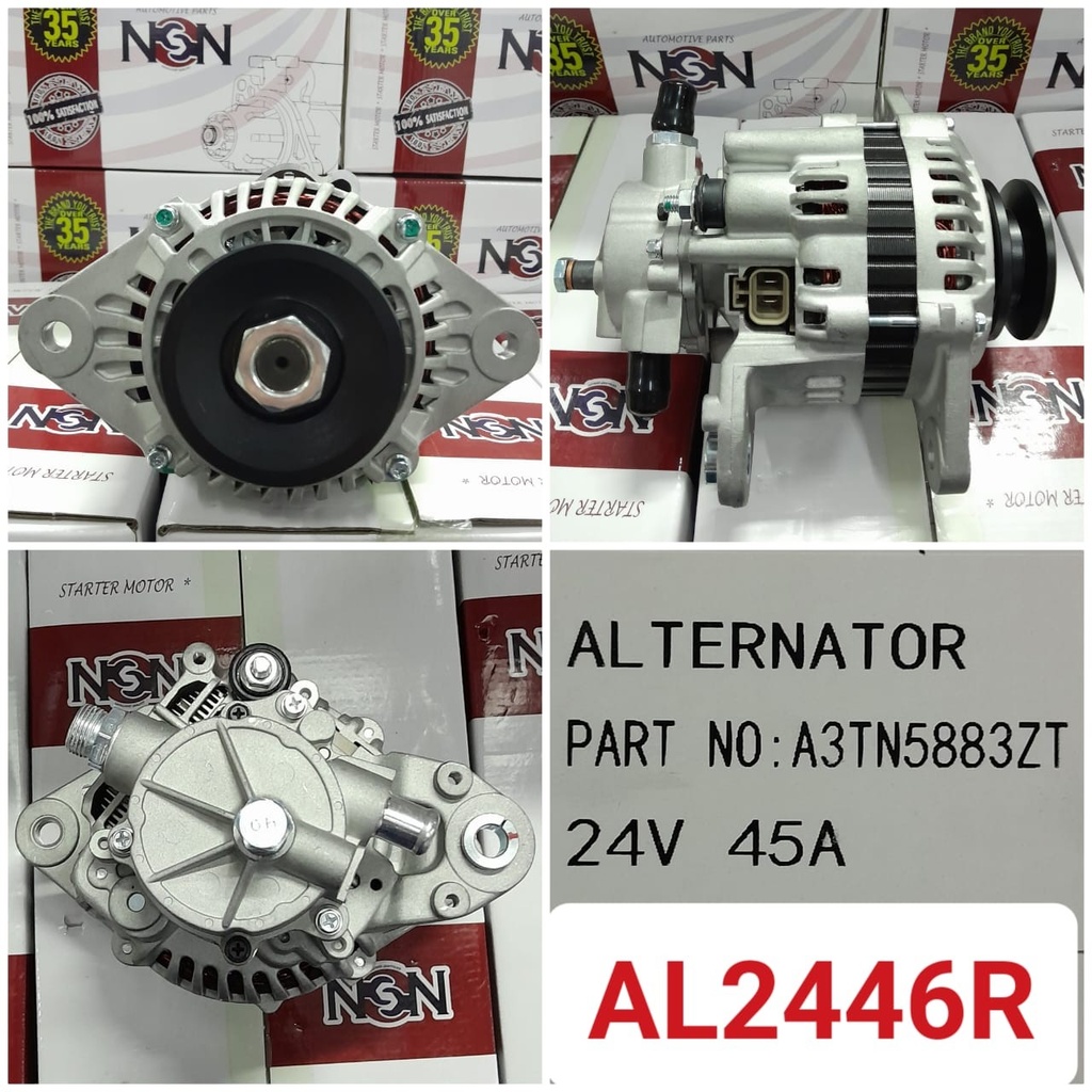 AL2446R   - MITS 4D33 24V 45A S/PUMP 8MM 1V ALTERNOR