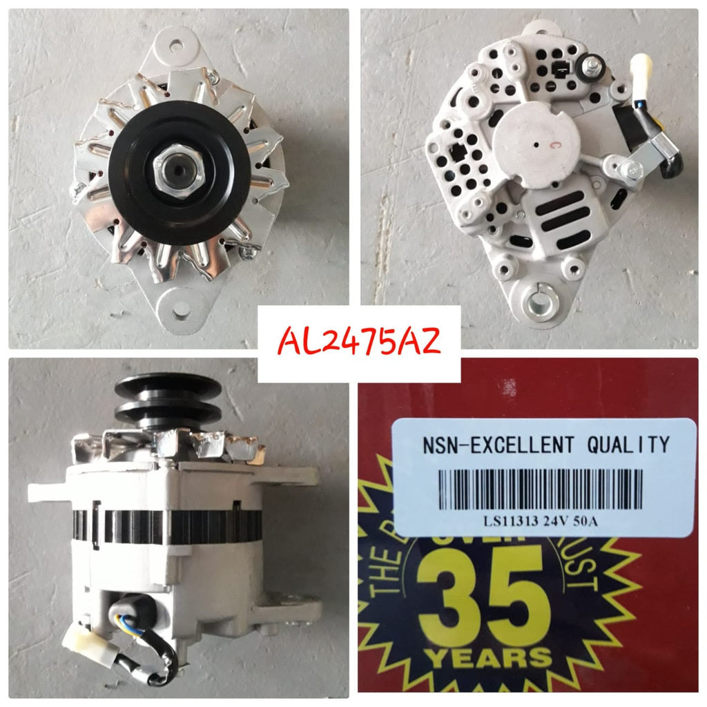 AL2475AZ   - MITS FUSO 6D22 24V 50A ALTERNATOR