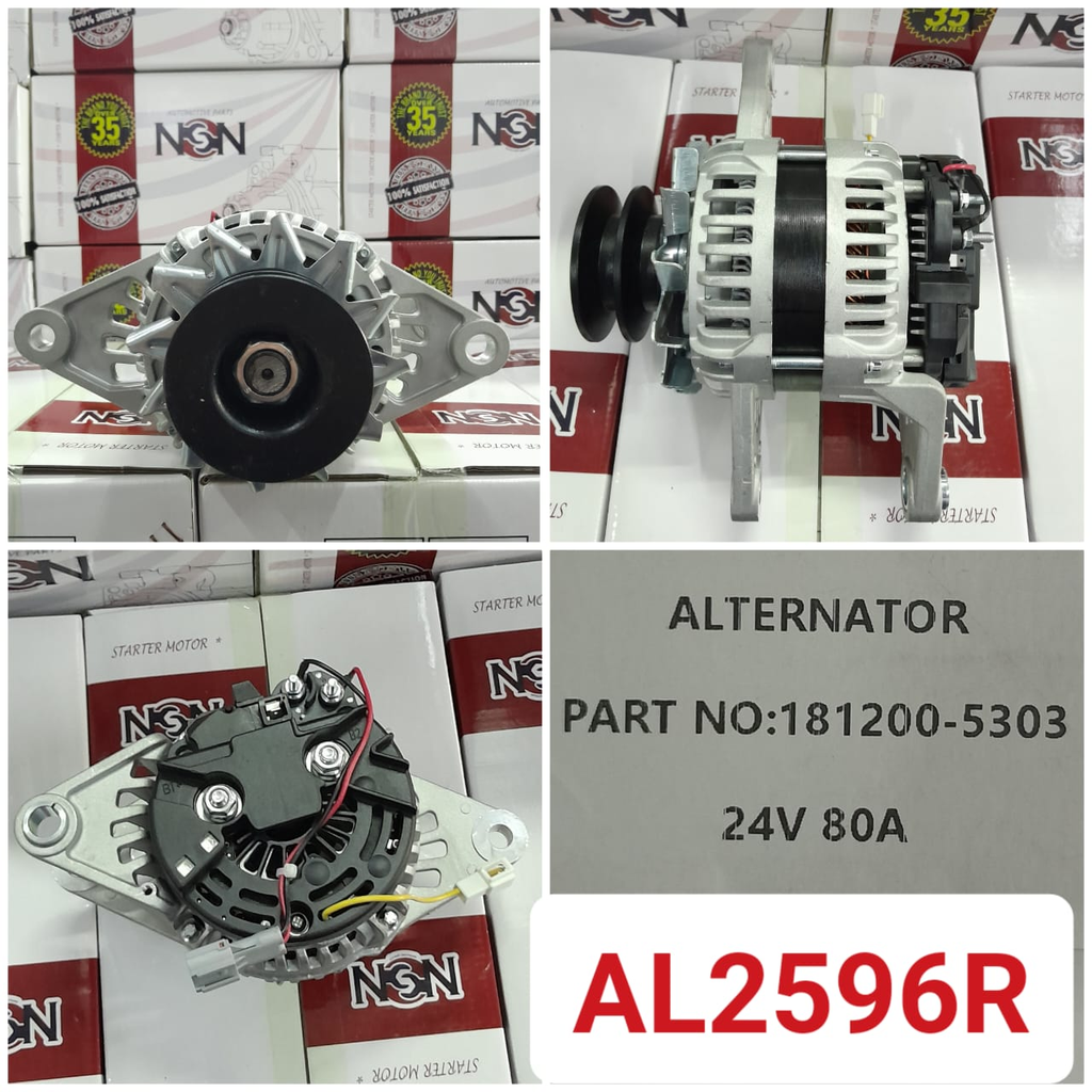 AL2596R-NSSN 6HK1/6BG1 24V 80A 70MM LONG EAR ALTERNATOR