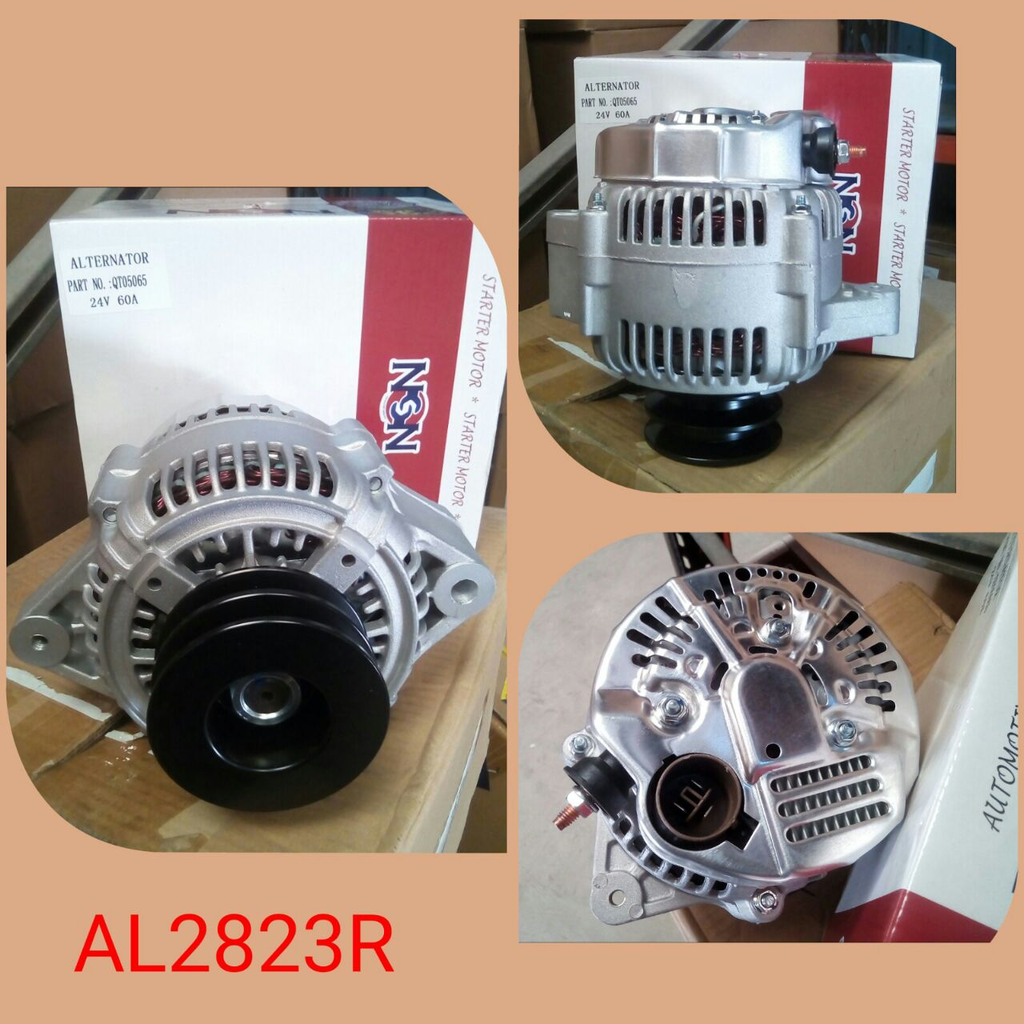 AL2823R-COASTER ND 24V 60A STR.FITT+2V+3P RND REG+UP BOLT ALTERNATOR