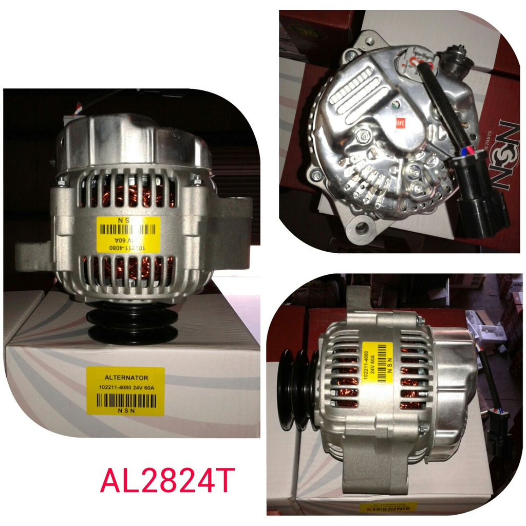 AL2824T-COASTER ND 24V 60A CROS.FITT+2V+3P STR REG+UP BOLT ALTERNATOR