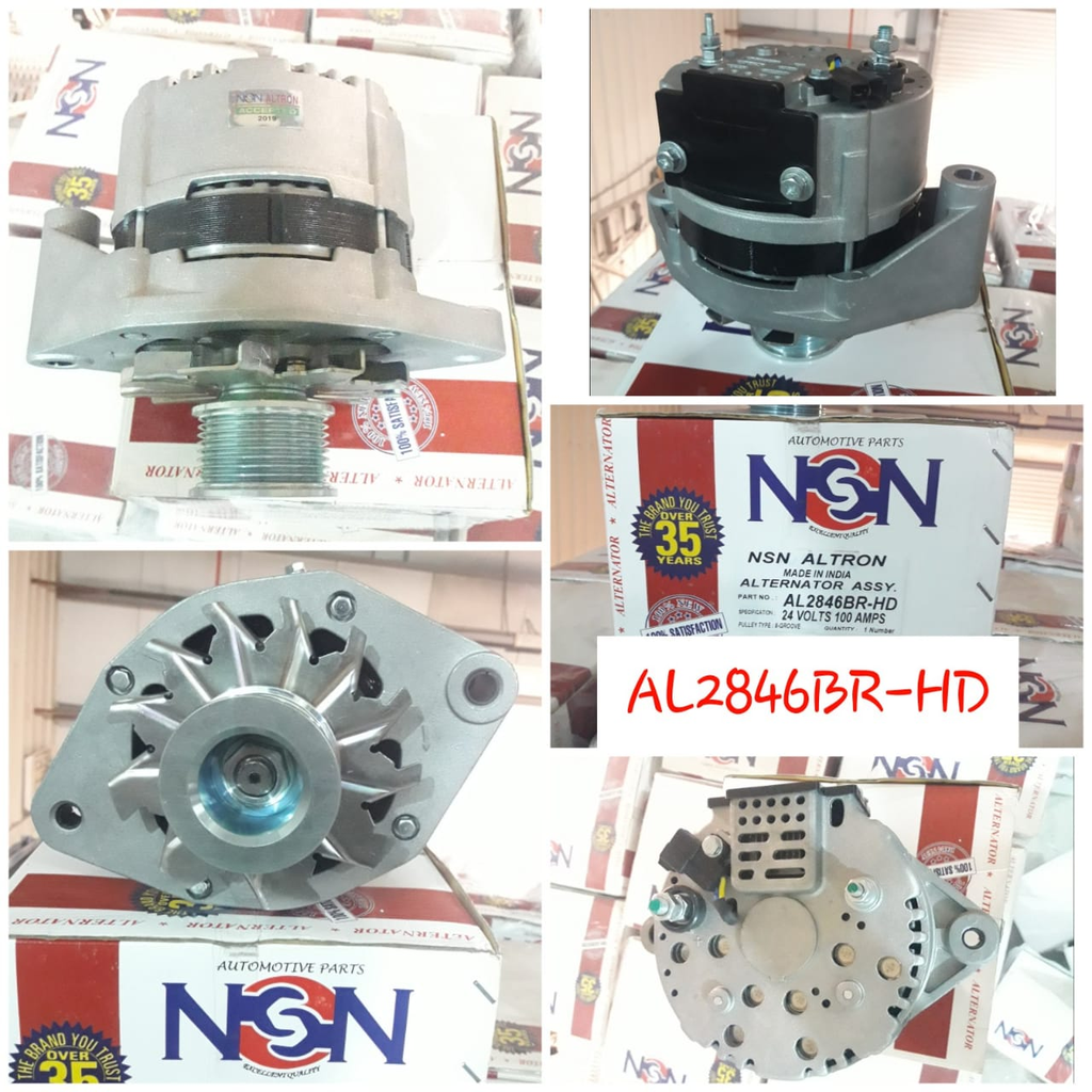 AL2846BR-HD-T.T/LND BIG SIZE 24V 100A SR60 REG LONG "I" 7PK ALTERNATOR