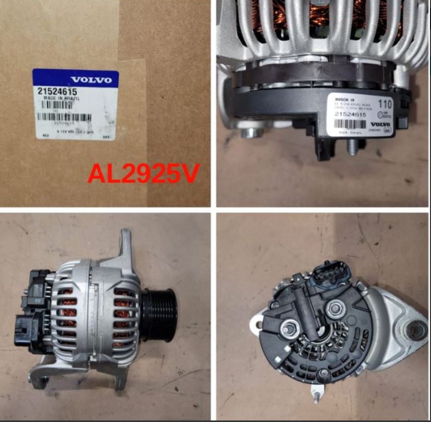 AL2925V- VOLVO BOSCH ORIGINAL 24V 110A D/F ATS. TYP ALTERNATOR