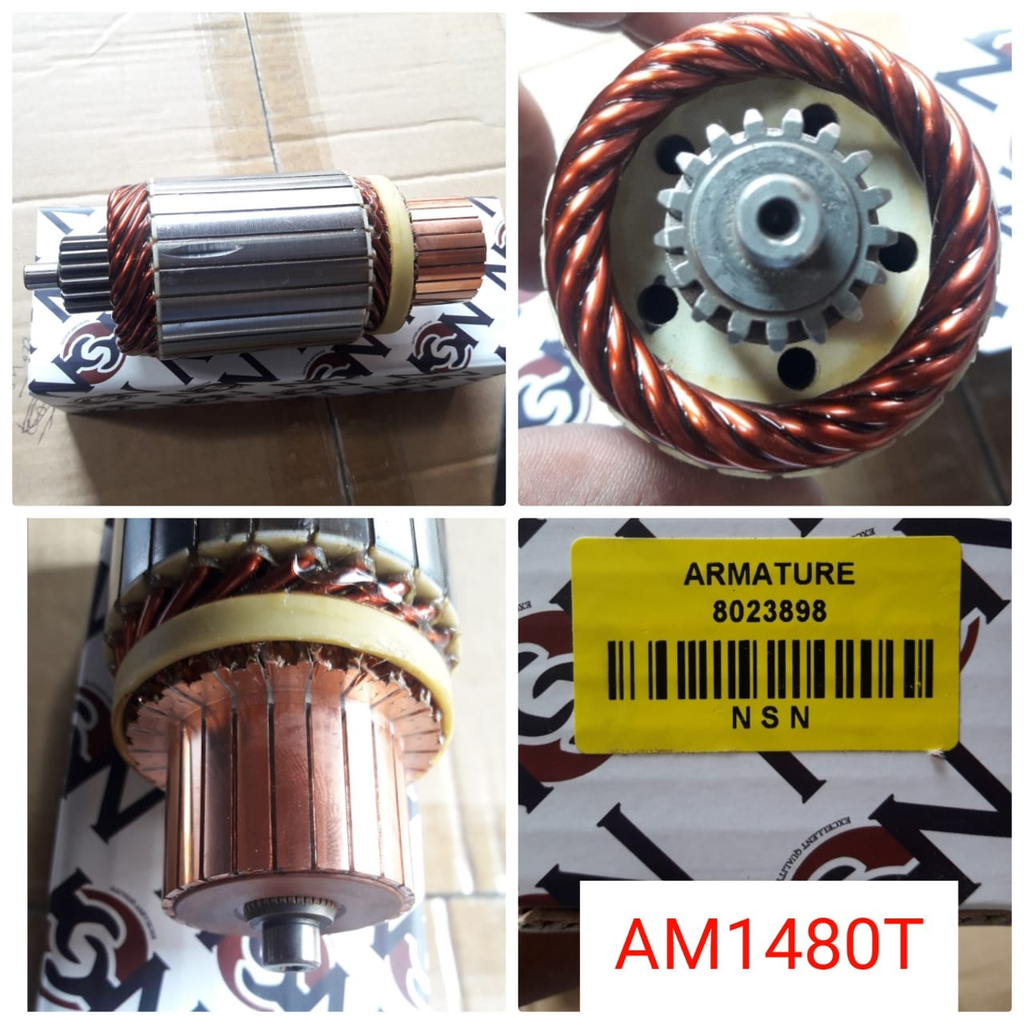 AM1480T-CLARK FORKLIFT 12V 17 SP ARMATURE ASSEMBLY