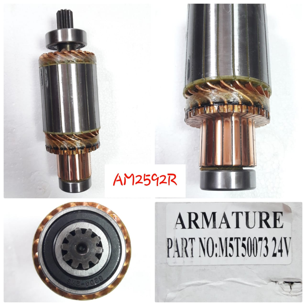 AM2592R - MITS/KAWASAKI 8DC11 24V 10SP ARMATURE + BEARING