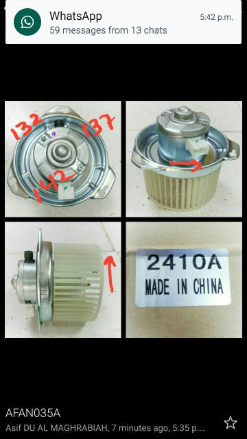 BFAN033   - MITS ROSA DASHBOARD WHITE BLOWER MOTOR