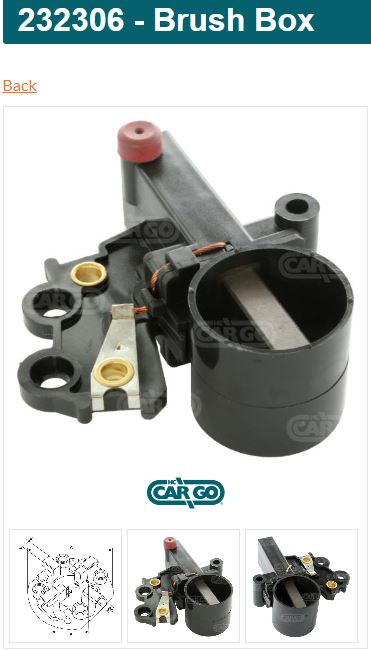 BHA2062HC1- CT BLACK ALTERNATOR BRUSH HOLDER