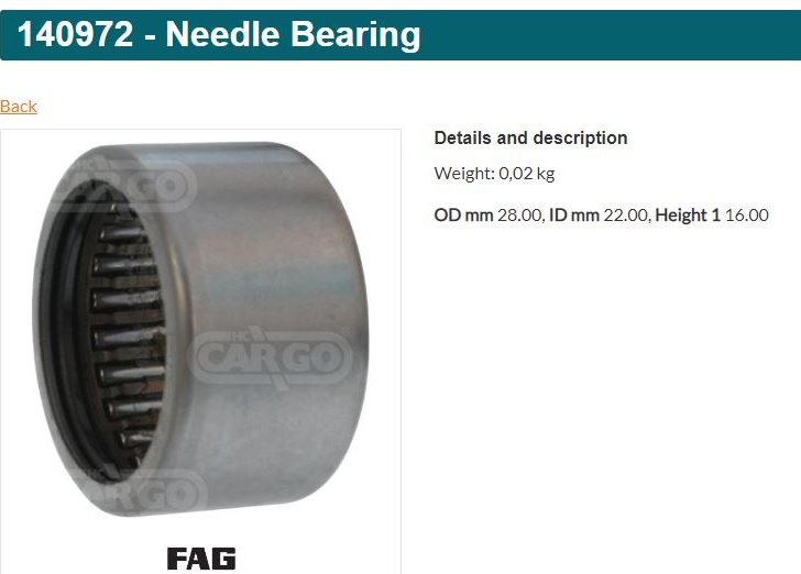 BUS2771HC3- ACTROS CENTER PLATE NEEDLE BEARING