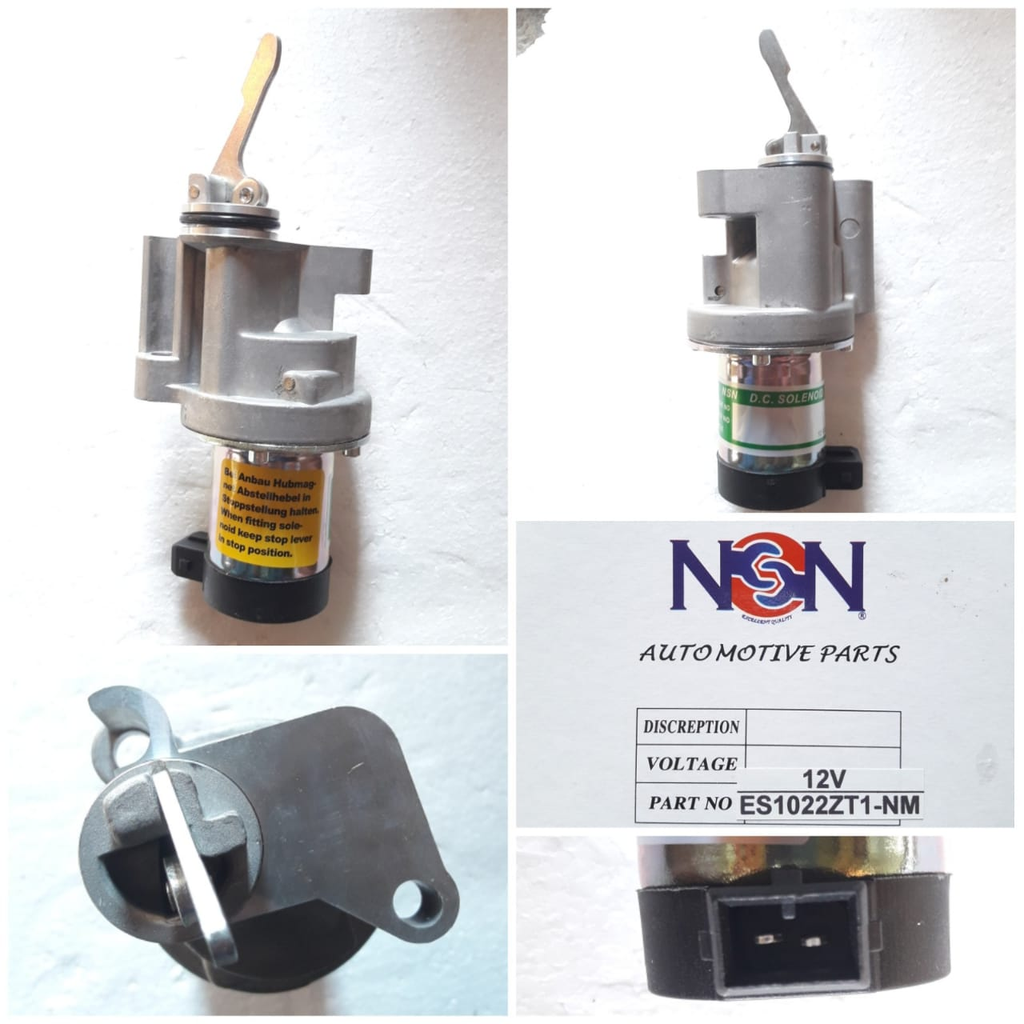 ES1022ZT1-NM- 12V NEW MODEL  DEUTZ BIG GUN DIESEL ENGINE STOPPER SOLENOID,BLACK CAP ON BACK
