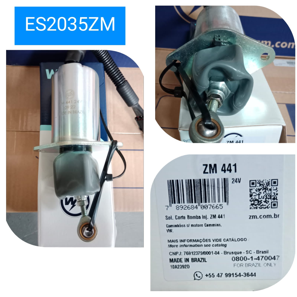 ES2035ZM- 24V CUMMINS 6CNT ENGINE STOP SOLENOID