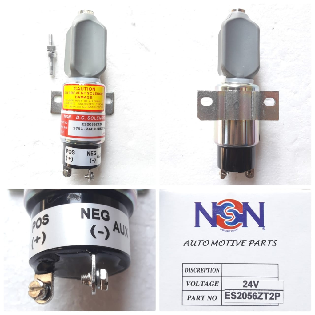 ES2056ZT2P- 24V TYPE "A" 2 PIN,DIESEL ENGINE STOPPER S6K,STANDARD