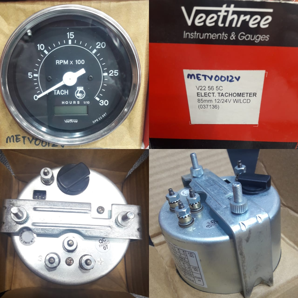 METV0012V- 85MM TACHOMETER(ALT/IGN) WITH LCD DIGTAL HOURCOUNTER  2/24V, 0-3000RPM