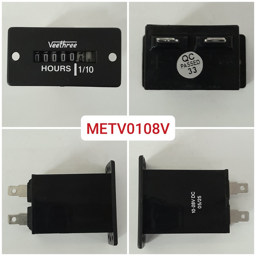 METV0108V   - 10-28V HOURMETER SQ.HOUSING PLASTIC