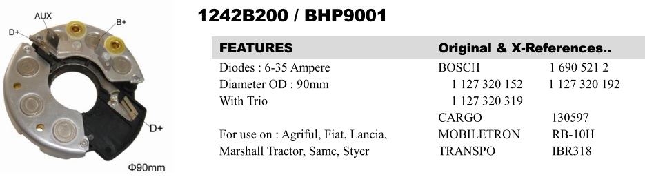 REC1031ZT   - BSH 90MM 2PIN SMALL RECTIFIER PLATE