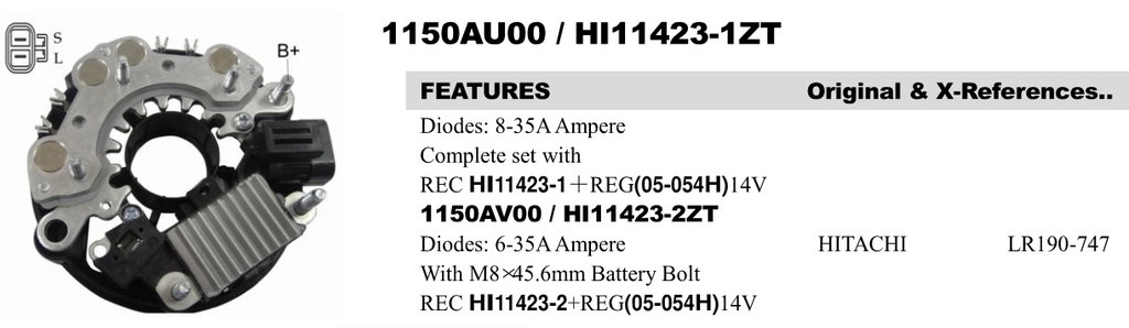 REC1571ZT   - NSSN 12V SMALL RECT+REG 2P FC-GL ASSY