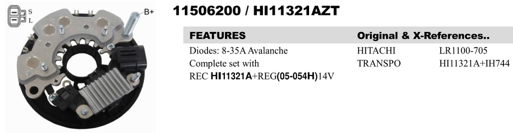 REC1583ZT   - NSSN 12V BIG REC+REG 2P FC-GL ASSY