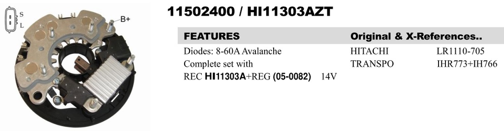 REC1585ZT   - NSSN 12V BIG RECT+REG 2P THIN FC-GL AS