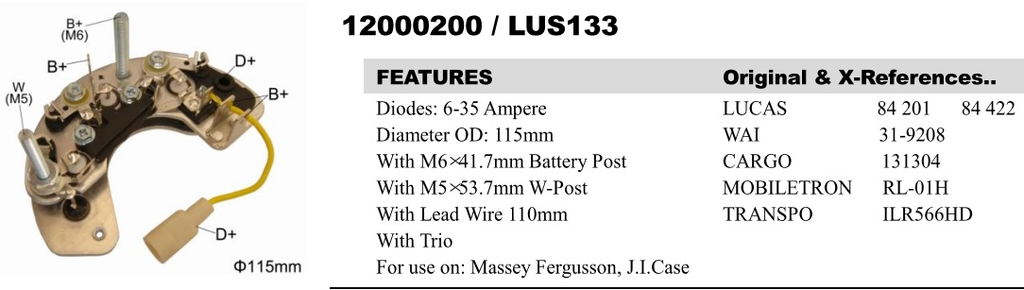 REC1701ZT   - PERKIN O/M RECTIFIER PLATE
