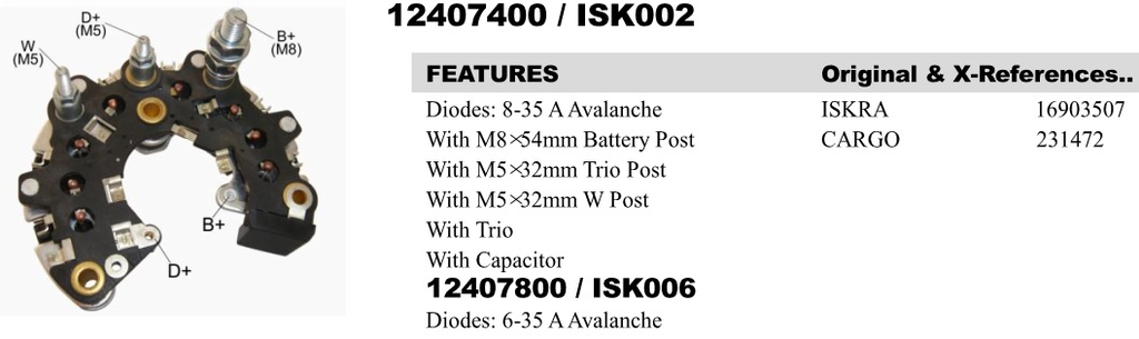 REC1715ZT   - JCB 3CX WITH TRIO RECTIFIER PLATE