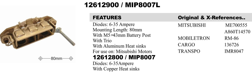REC2430LD1   - MITS CANTER 4D30 W/O CAPST WITH BOLT REC