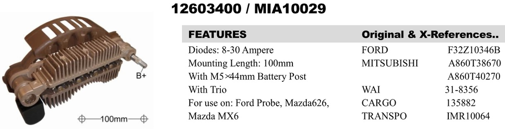 REC501LD   - MITS 100MM RECTIFIER PLATE