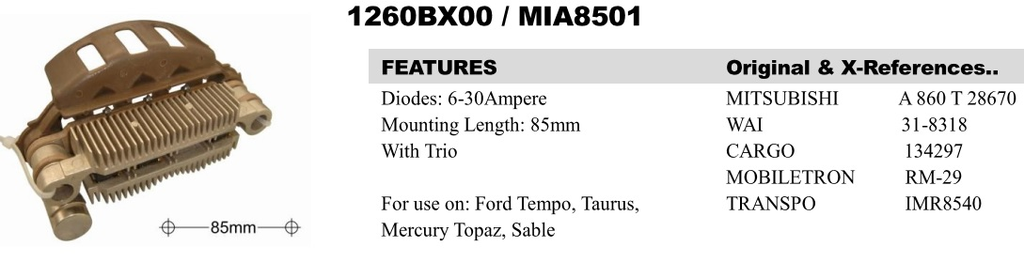 REC568LD   - MITS 85MM LH BOLT RECTIFIER PLATE