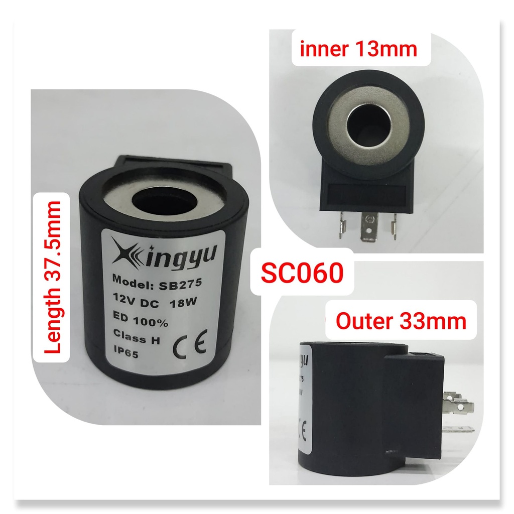 SC060   - 13/37.5MM 12V SOLENOID COIL