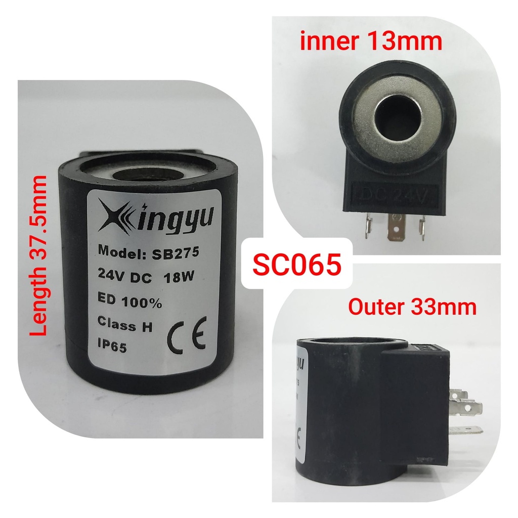 SC065   - 13/37.5MM 24V SOLENOID COIL