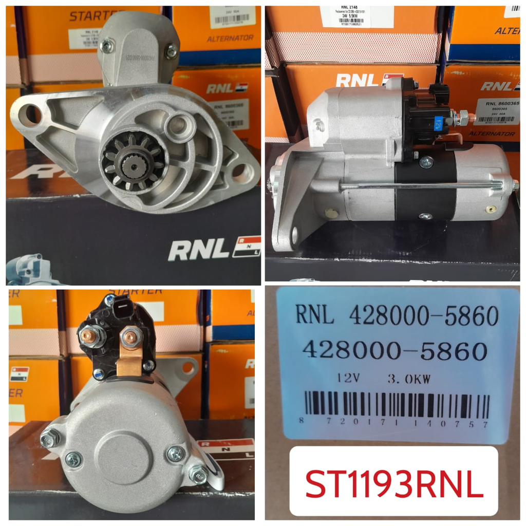 ST1193RNL-DENSO ISUZU 12V 11T 2B 9/3 ECENT. OPEN STARTER MOTOR