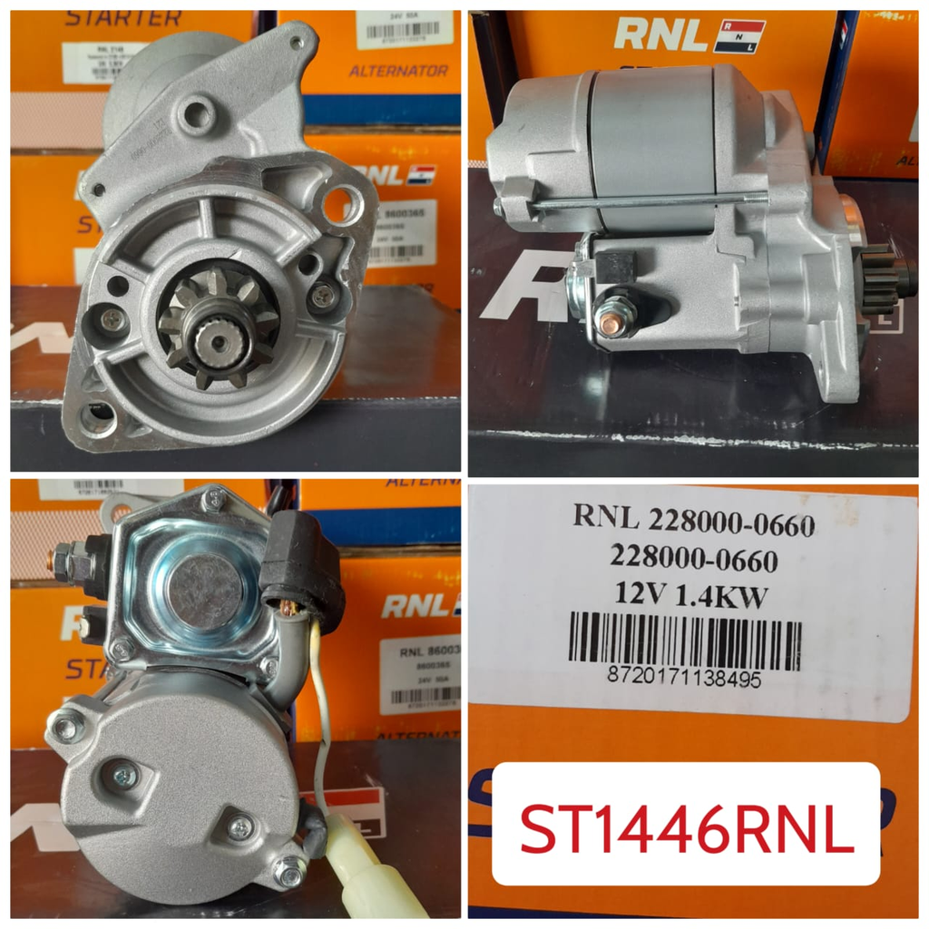 ST1446RNL- KUBOTA S/BODY ND OEM 12V 9T 1.4KW STARTER