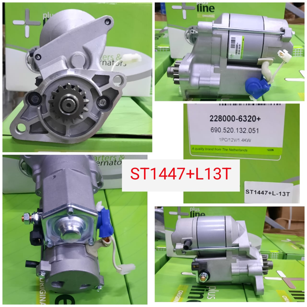 ST1447+L-13T-KUBOTA ND 12V 13T 2/8 1 CYL STARTER MOTOR