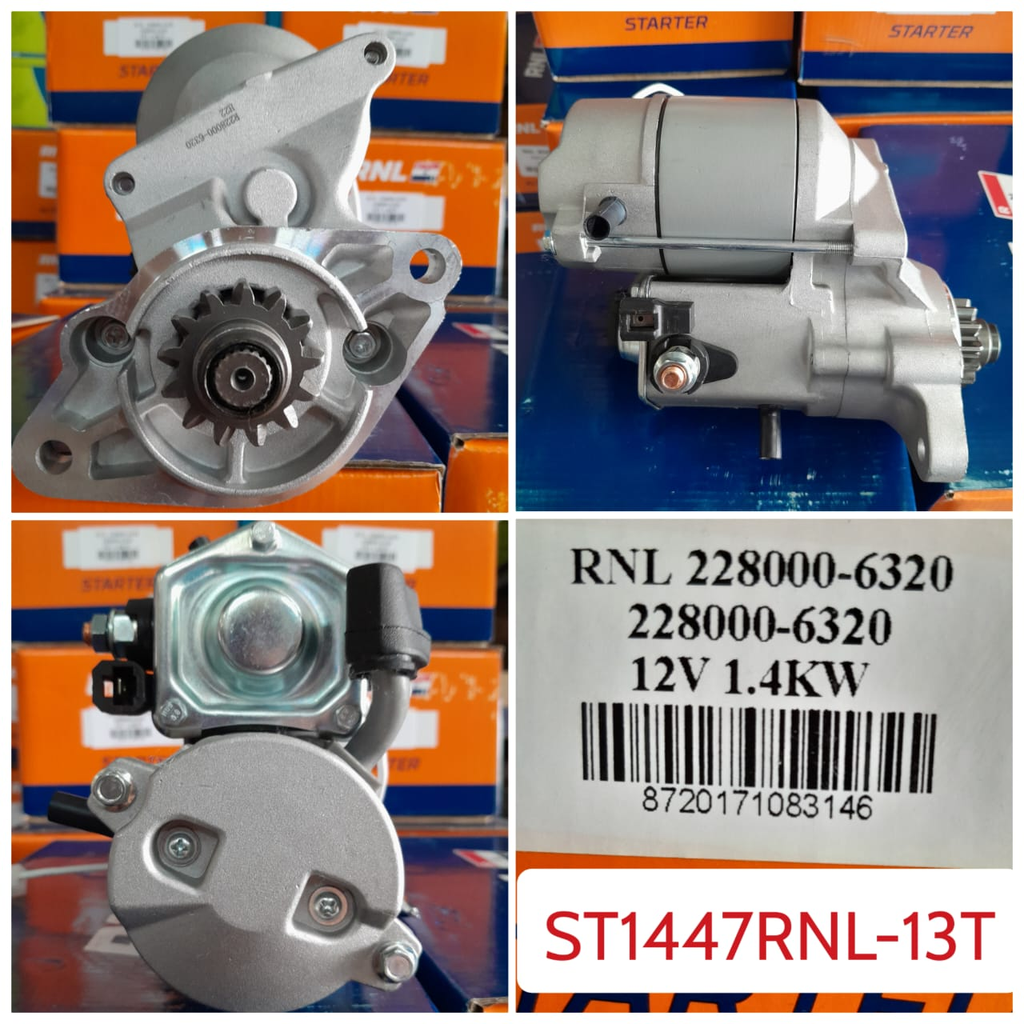 ST1447RNL-13T-KUBOTA ND 12V 13T 2/8 1 CYL STARTER MOTOR    