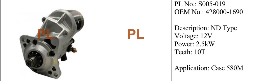 ST1454PL   - KOMATSU NEW HOLLAND ND 12V 10T STARTER