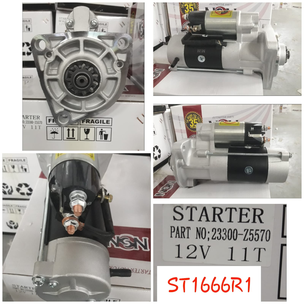 ST1666R1- NSSN FD6 6 CYL 12V 11T OPEN STARTER MOTOR
