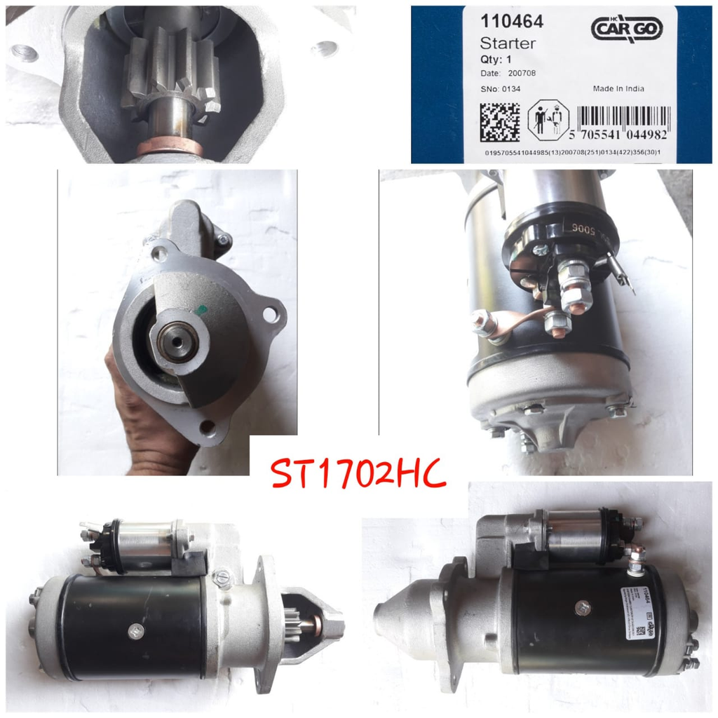 ST1702HC-12V 10T LHO PERK/IND INDUSTRIAL 155M STARTER MOTOR