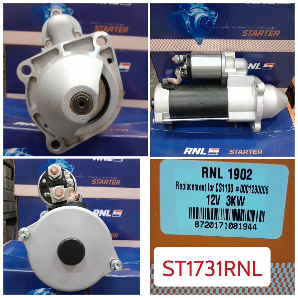 ST1731RNL- PERKIN 12V 9T N/M 3KW RHO STARTER MOTOR
