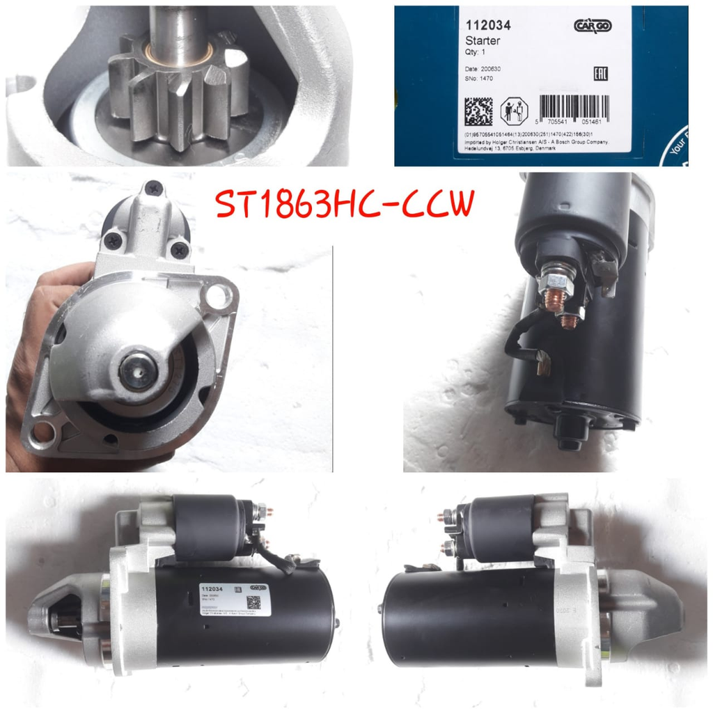 ST1863HC-CCW-LOMBARDINI 12V 9T CCW 2B/RHO STARTER