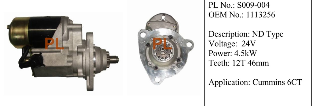 ST2197PL   - CMN 6CT ND 24V 12T STARTER MOTOR