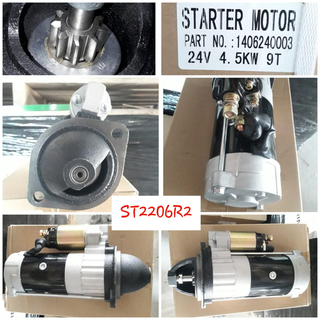 ST2206R2-CNA 24V 9T 2B 1/7 RHO STARTER MOTOR